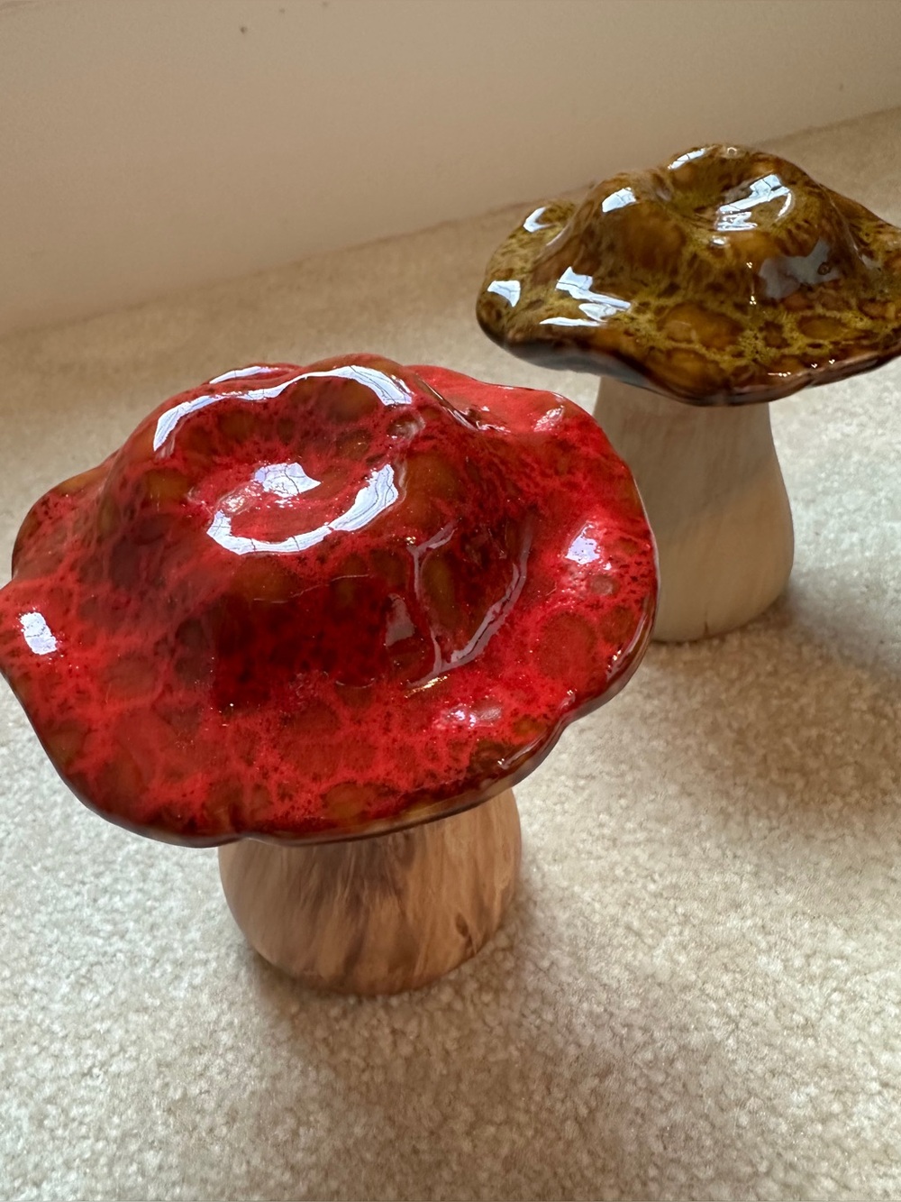 Handcrafted Ceramic Mushrooms - Red, Gold, Blue - Picture 12 of 13